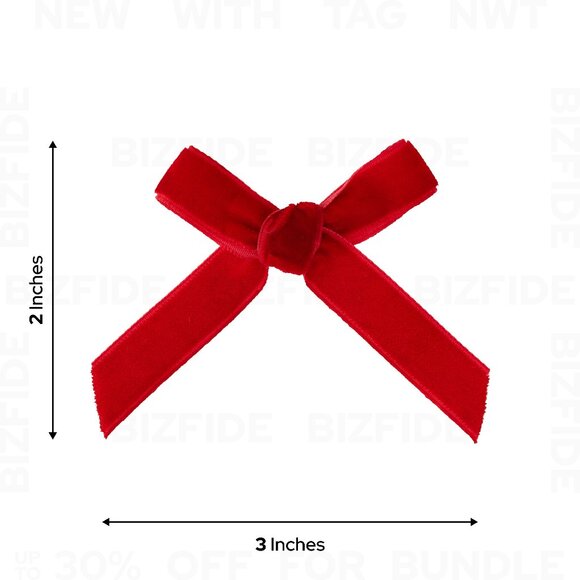 Red Velvet Mini Bow Christmas Ornaments, 8 Pcs - Picture 5 of 5